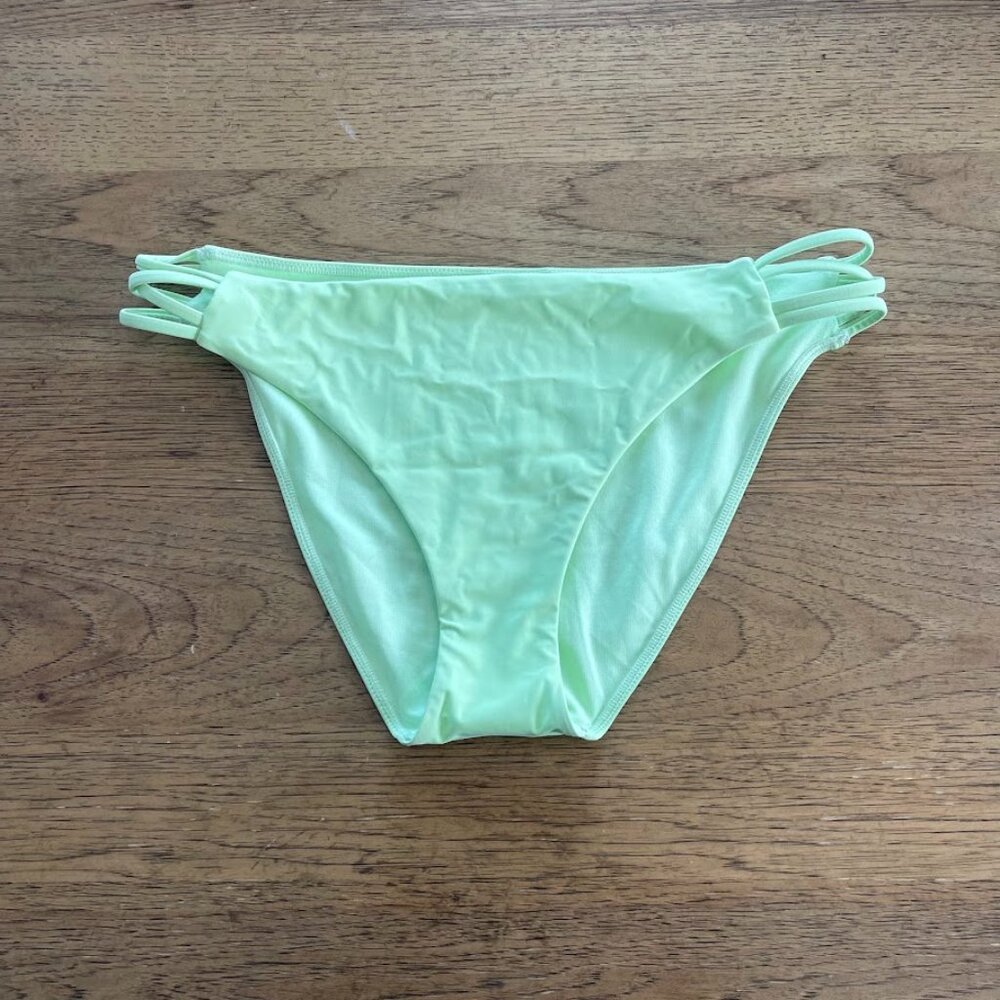 Hurley Lime Green X-LARGE Women's Strappy Sides Bikini Swim Bottom NWOT E